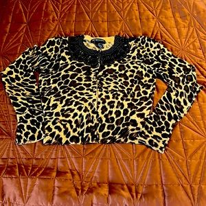 Beaded INC print cardigan